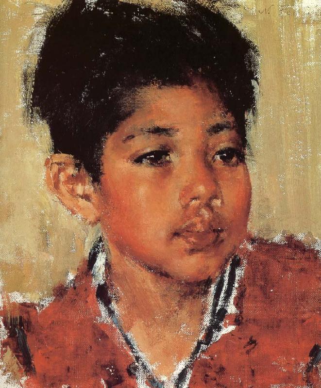 Nikolay Fechin Indian Boy in red